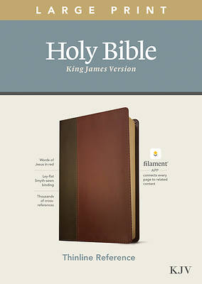 KJV Large Print Thinline Reference Bible, Filament Enabled Edition (Red Letter, Leatherlike, Brown/Mahogany)