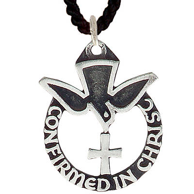 Pewter Confirmed in Christ Pendant with 33" Black Cord