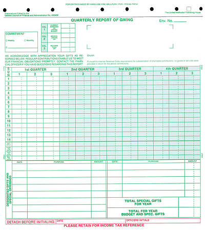 Quarterly Report of Giving (Pkg of 100)