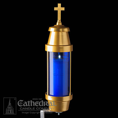 Cathedral Offset Spike Blue Memorial Light Fixture