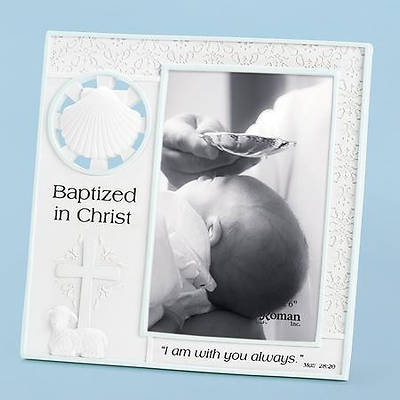 Baptized In Christ  Photo Frame Blue
