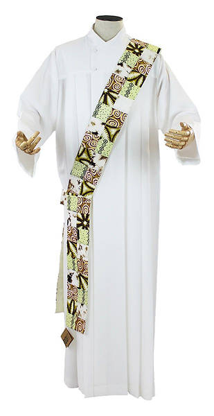 Picture of Amani Litenge Patch Deacon Stole Cream