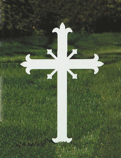 Koleys K4057 Fleur-De-Lis Outdoor Memorial Cross