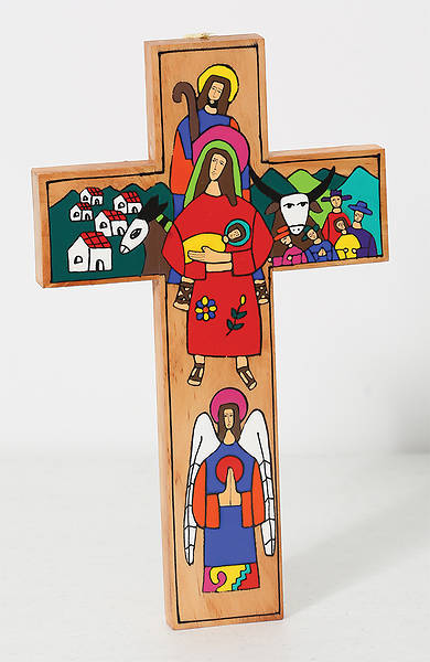 Wooden Nativity Cross