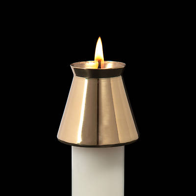 Brass Cathedral Style Follower for Wax Candles