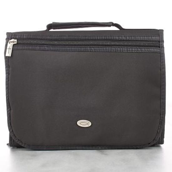 Picture of Bible Cover Three-Fold Micro-fiber Black Large
