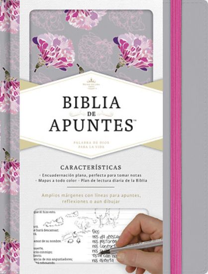Picture of Rvr 1960 Biblia de Apuntes, Gris y Floreado Tela Impresa