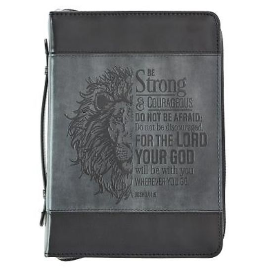 Picture of Be Strong Bible Cover Large Lux-Leather Joshua 1:9