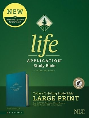 Picture of NLT Life Application Study Bible, Third Edition, Large Print (Leatherlike, Teal Blue, Indexed)