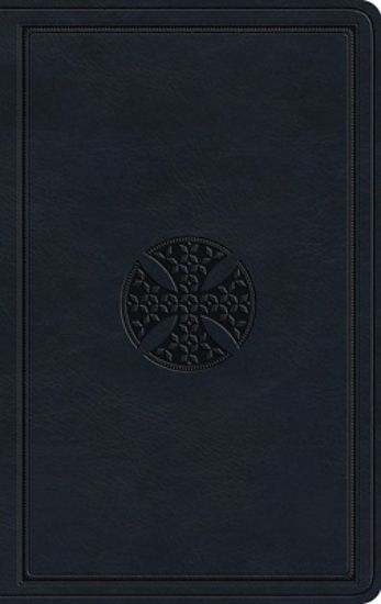 Picture of ESV Large Print Value Thinline Bible (Trutone, Navy, Mosaic Cross Design)