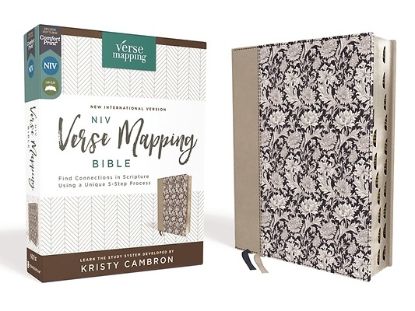 Picture of Niv, Verse Mapping Bible, Leathersoft, Navy Floral, Thumb Indexed, Comfort Print