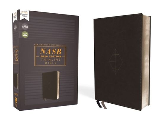 Picture of Nasb, Thinline Bible, Leathersoft, Black, Red Letter Edition, 2020 Text, Comfort Print