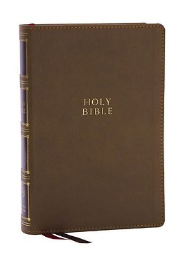 Picture of Kjv, Compact Center-Column Reference Bible, Leathersoft, Brown, Red Letter, Comfort Print