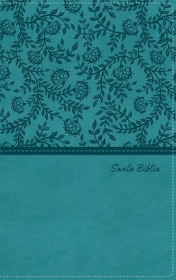 Picture of Biblia Reina-Valera 1960, Tierra Santa, Ultrafina Letra Grande, Leathersoft, Turquesa, Con Cierre