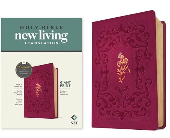 Picture of NLT Giant Print Bible, Filament-Enabled Edition (Leatherlike, Cranberry Flourish, Red Letter)