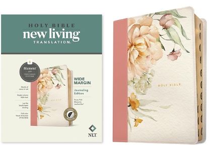 Picture of NLT Wide Margin Bible, Filament-Enabled Edition (Leatherlike, Dusty Pink Blossoms, Indexed)