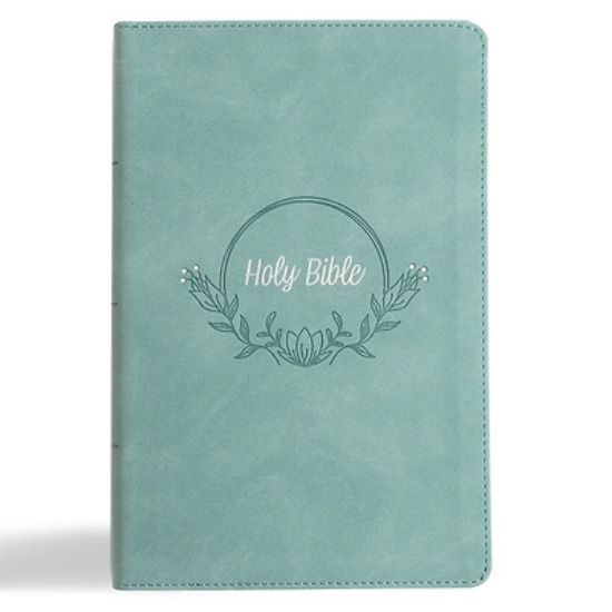 Picture of KJV Large Print Personal Size Reference Bible, Earthen Teal Suedesoft Leathertouch, Indexed