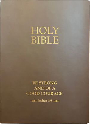 Picture of KJV Holy Bible, Be Strong and Courageous Life Verse Edition, Large Print, Coffee Ultrasoft