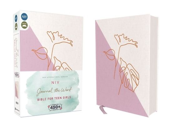Picture of Niv, Journal the Word Bible for Teen Girls, Cloth Over Board, Lavender/White, Red Letter