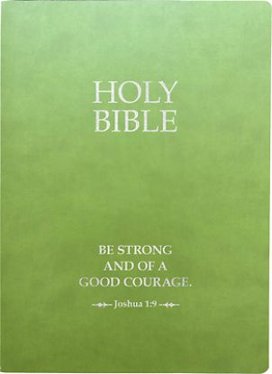 Picture of KJV Holy Bible, Be Strong and Courageous Life Verse Edition, Large Print, Olive Ultrasoft
