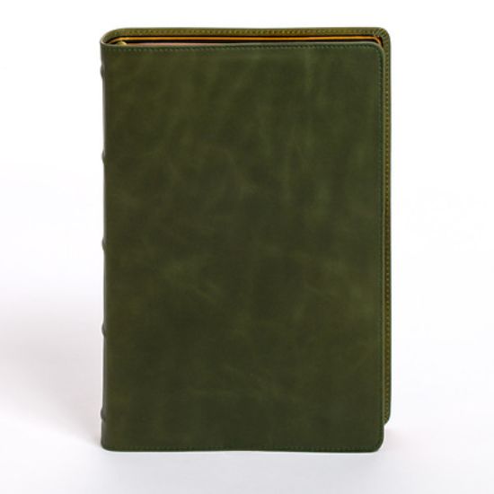 Picture of KJV Giant Print Bible, Holman Handcrafted Edition, Marbled Olive Premium Calfskin