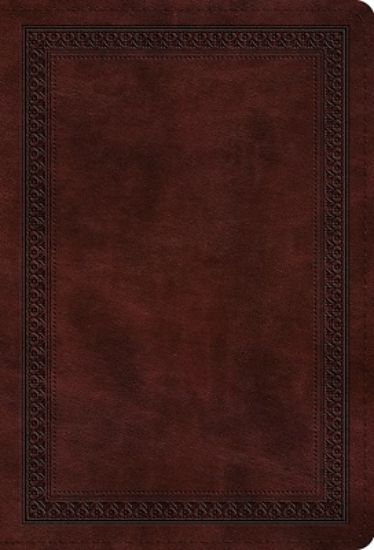 Picture of ESV Large Print Compact Bible, Red Letter (Trutone, Mahogany, Border Design)