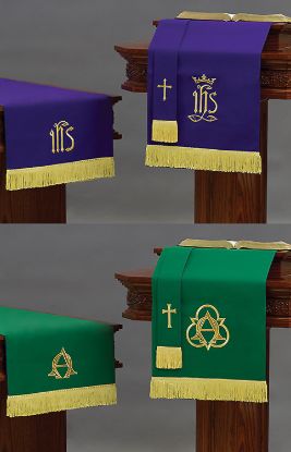 Picture of Embroidered Reversible Parament Set Purple and Green  3-Piece