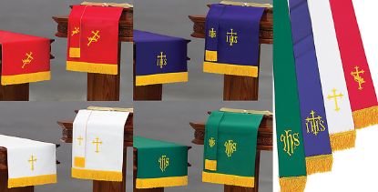 Picture of Embroidered Reversible Eight-Piece Red White/Purple Green Parament Set XL