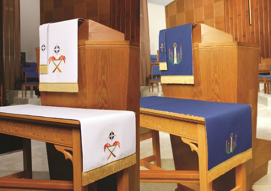 Picture of Embroidered Reversible Advent/Christmas Four-Piece Parament Set - Blue/White With stole