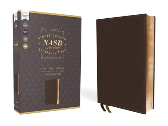 Picture of Nasb, Single-Column Reference Bible, Leathersoft, Brown, 1995 Text, Comfort Print