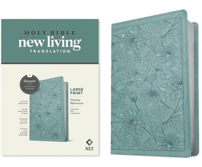 Picture of NLT Large Print Thinline Reference Bible, Filament Enabled Edition (Red Letter, Leatherlike, Floral/Teal)