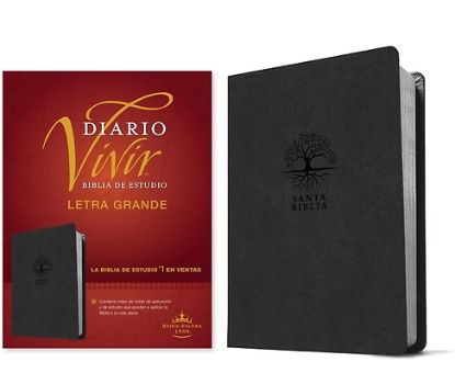 Picture of Biblia de Estudio del Diario Vivir Rvr60, Letra Grande (Sentipiel, Carbón, Letra Roja)