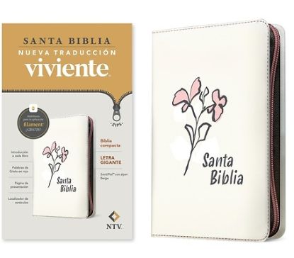 Picture of Biblia Compacta Ntv, Letra Gigante de Zíper Con Filament (Sentipiel, Beige, Letra Roja)