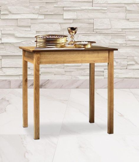 Picture of Small Communion Table - Pecan Stain