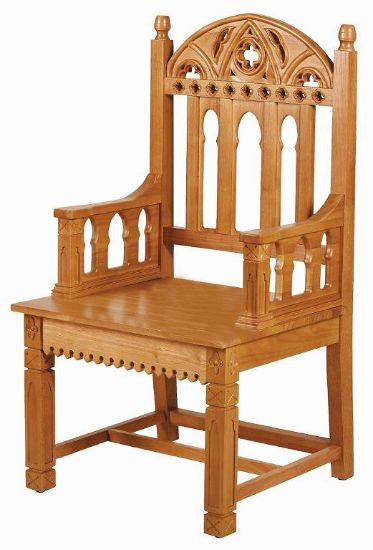 Picture of Gothic Collection Celebrant Chair - Medium Oak Stain
