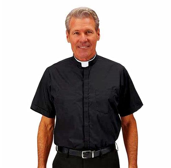 Picture of R. J. Toomey Milano Comfort Short-Sleeve Roman-Style Collar Clergy Shirt