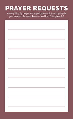 Picture of Prayer Request Card - Burgundy (Package of 50)