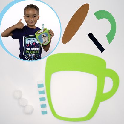 Picture of VBS 2026 Snowball Mountain Challenge Craft Hot Cocoa Picture Frame Magnet (Pkg of 12)