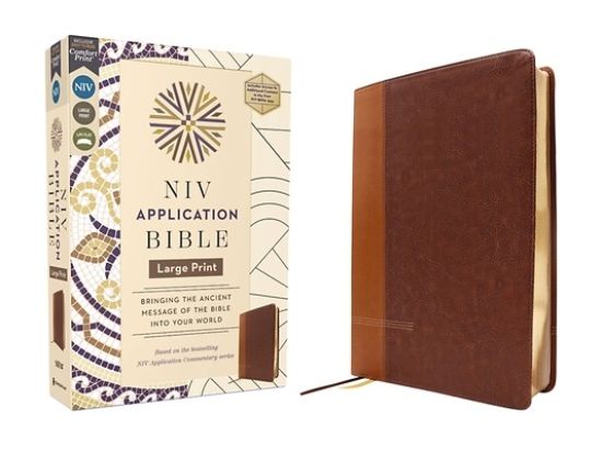 Picture of NIV Application Bible, Large Print, Leathersoft, Brown, Red Letter, Comfort Print