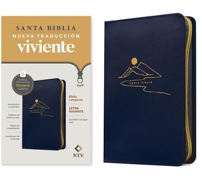 Picture of Biblia Compacta Ntv, Letra Gigante de Zíper Con Filament (Sentipiel, Azul, Letra Roja)