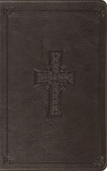 Picture of ESV Thinline Bible, Red Letter (Trutone, Charcoal, Celtic Cross Design)