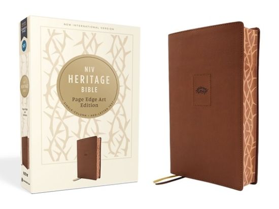 Picture of Niv, Heritage Bible, Page Edge Art Edition, Leathersoft, Brown, Red Letter, Comfort Print