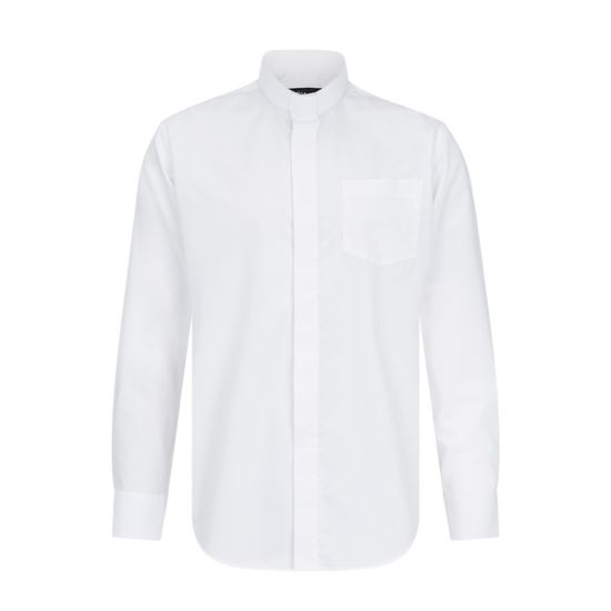 Picture of Fair Trade Men's Poly Cotton White Long Sleeve Tab Collar Clergy Shirt 17 1/2"