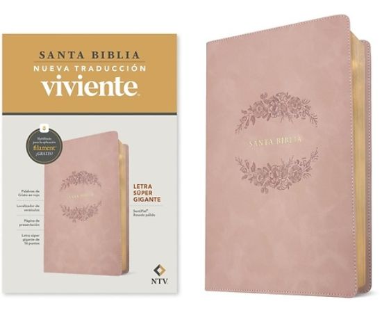 Picture of Biblia Letra Súper Gigante Ntv, Con Filament (Sentipiel, Rosado Pálido, Letra Roja)