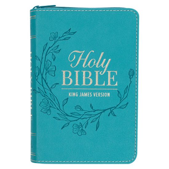 Picture of KJV Bible Pocket Faux Leather Teal W/Zipper