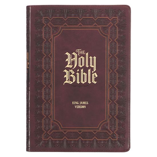 Picture of KJV Holy Bible, Super Giant Print Faux Leather Red Letter Edition - Ribbon Marker, King James Version, Burgundy