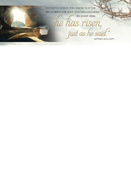 Picture of He Has Risen Easter Letterhead (Package of 100)