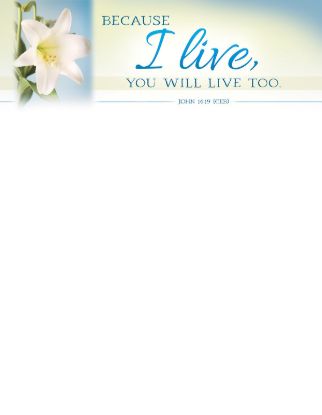 Picture of Because I Live Easter Lilys Letterhead
