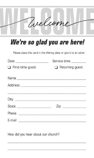 Picture of Welcome, We're Glad You Are Here Pew Card