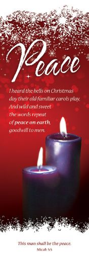 Picture of Peace Advent Week 2 Banner 2 x 6 Fabric